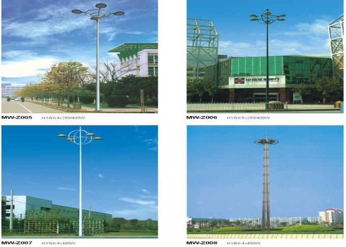 30m 空港照明のための 15*2000w の 3 つのセクション HDG 高いマスト ポーランド人 2