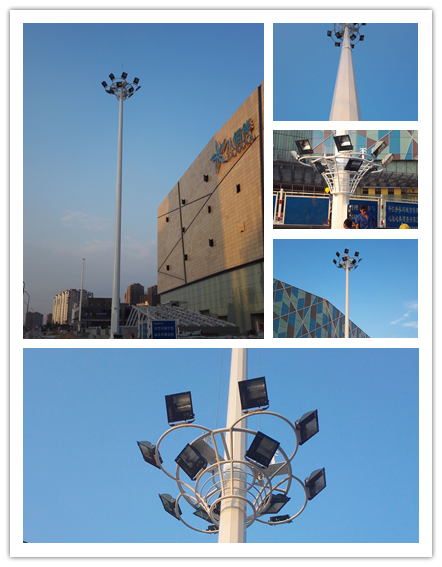 3 6つのランプの風速30m/sのセクション5mm 35M HDG高いマスト街灯柱 2
