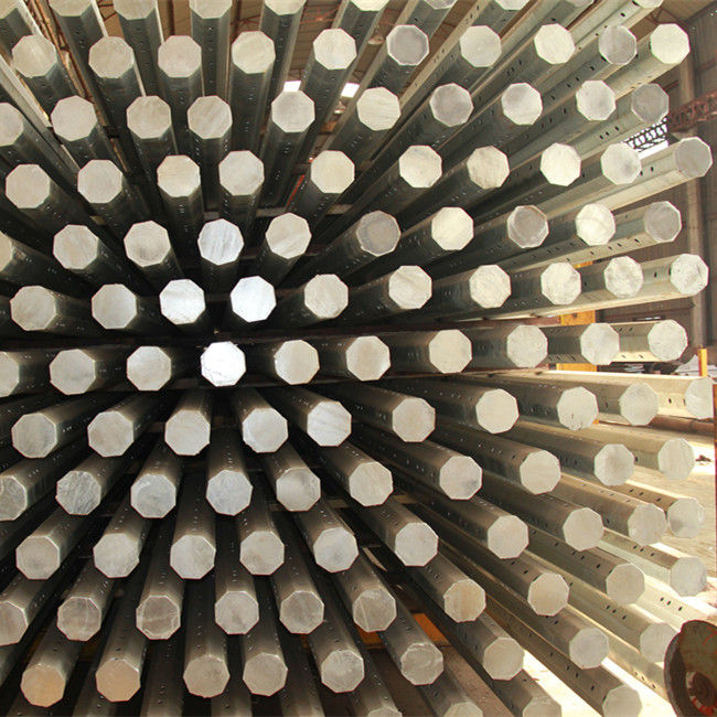 Q345 12mの高さの鋼鉄電柱の鋼鉄電気ポーランド人の熱いすくいの亜鉛めっき 0
